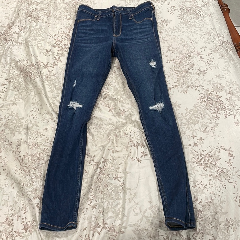 Blue ripped jeans